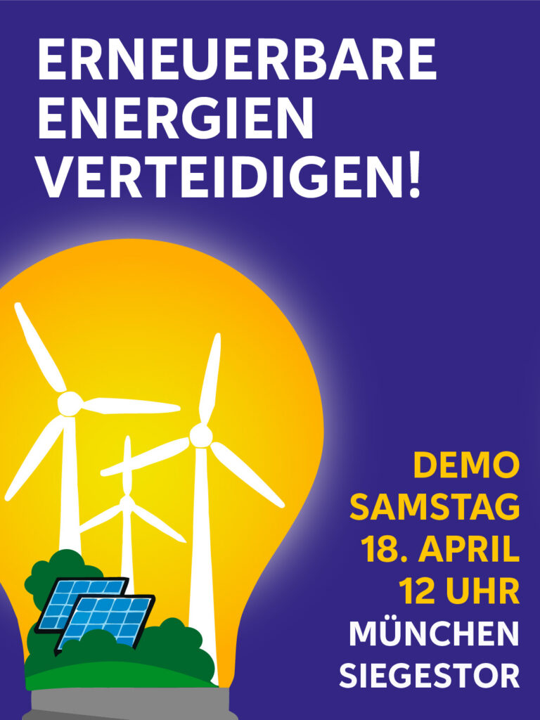 Demofahrt „Erneuerbare Energien verteidigen“ in München